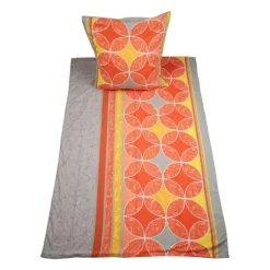 HTI-Living Bettwäsche 2-teiliges Set 135 x 200 Grau mit Orange