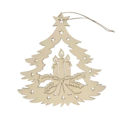HTI-Living Fensterbild Holz Adventskerze