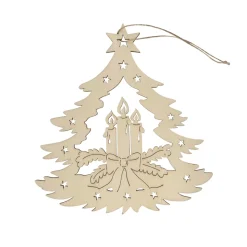 HTI-Living Fensterbild Holz Adventskerze