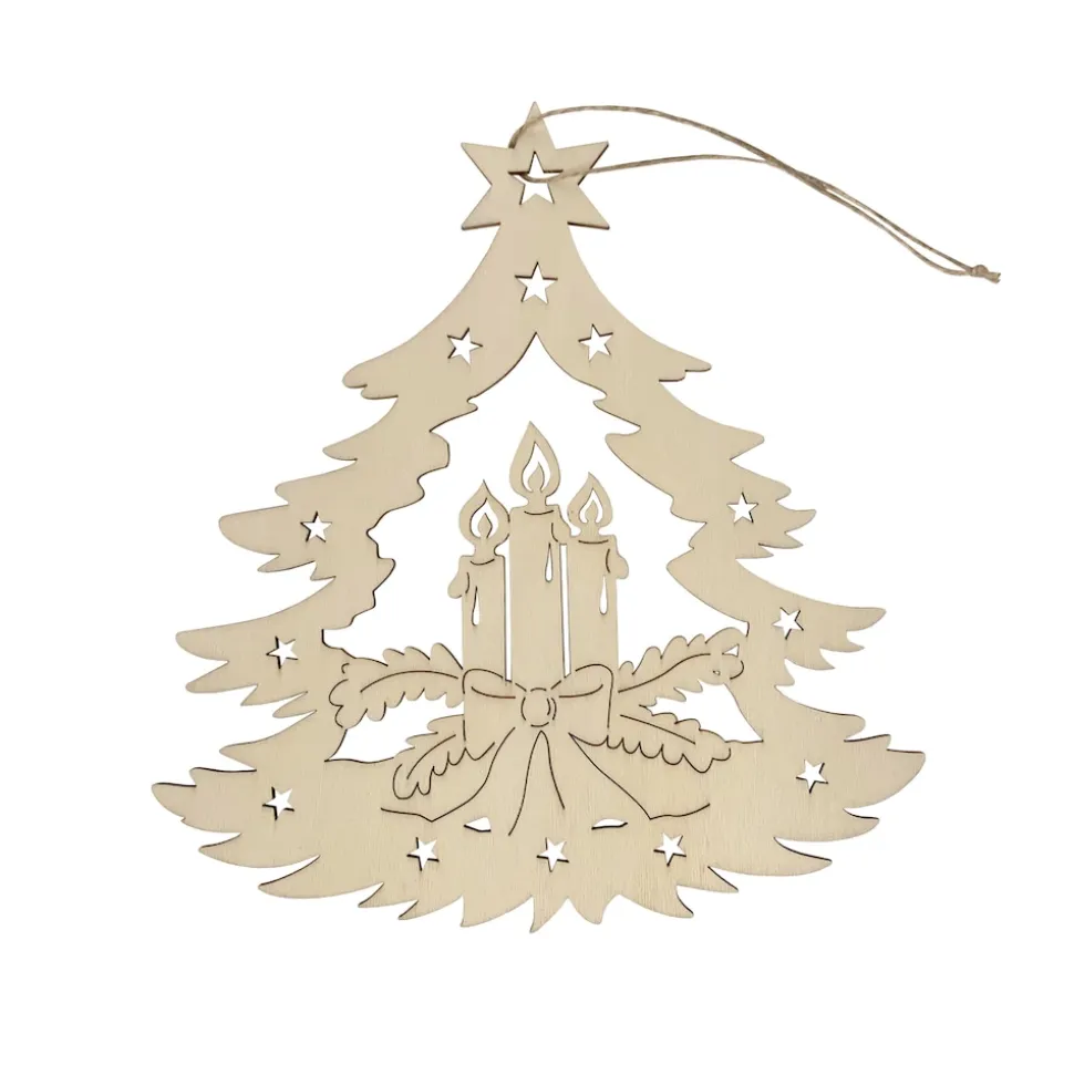 HTI-Living Fensterbild Holz Adventskerze