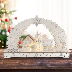 HTI-Living Leuchtbogen in modernem Weiß Weihnachtsdorf