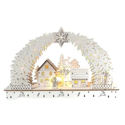 HTI-Living Leuchtbogen in modernem Weiß Weihnachtsdorf