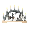 HTI-Living Leuchtbogen Weihnachtsschlitten Grau