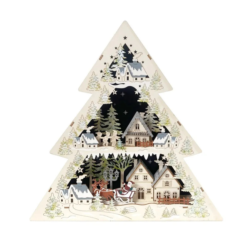 HTI-Living Leuchtspitze Weihnachtsmann zu Besuch