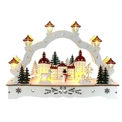 HTI-Living Lichterbogen in modernem Weiß Winterschloss