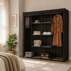 HTI-Living Stoffschrank XL Lena Dunkelgrau