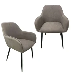 HTI-Living Stuhl Albany Soft Hellbraun 2er-Set