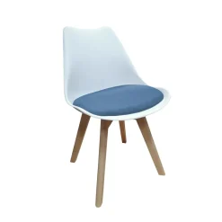 HTI-Living Stuhl Atlanta Weiß, Webstoff Blau