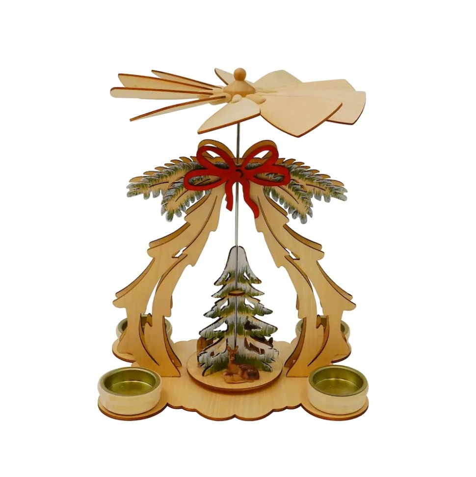 HTI-Living Tischpyramide mit Tannenbaum und Schleife