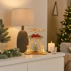 HTI-Living Tischpyramide mit Tannenbaum und Schleife