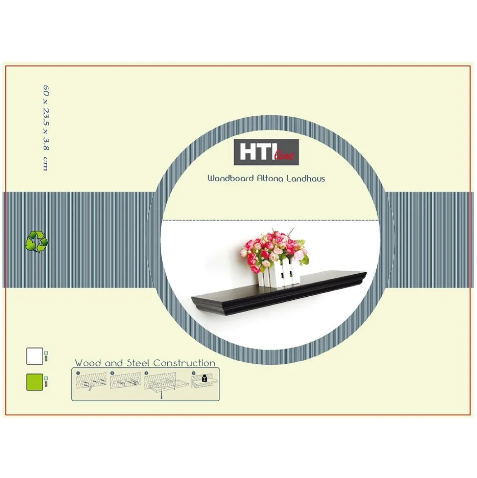 HTI-Living Wandregal 60 cm Altona Landhaus Weiß
