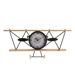 HTI-Living Wanduhr Flugzeug