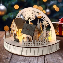 HTI-Living Weihnachtsszene beleuchtet Rehe