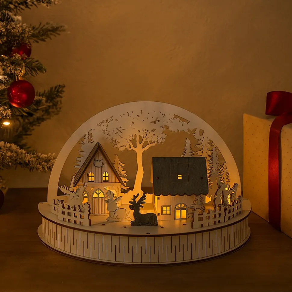 HTI-Living Weihnachtsszene beleuchtet Rehe
