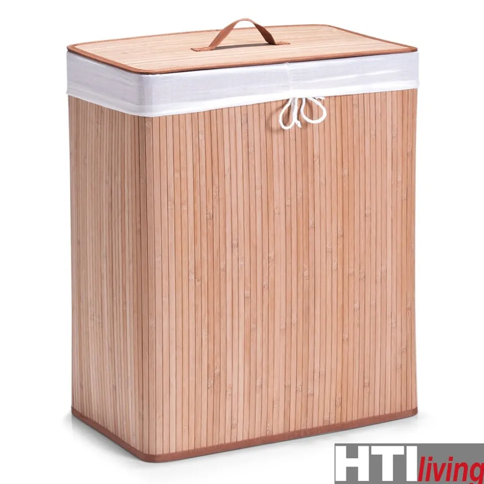 HTI-Living Wäschesammler 2 Kammern Bambus