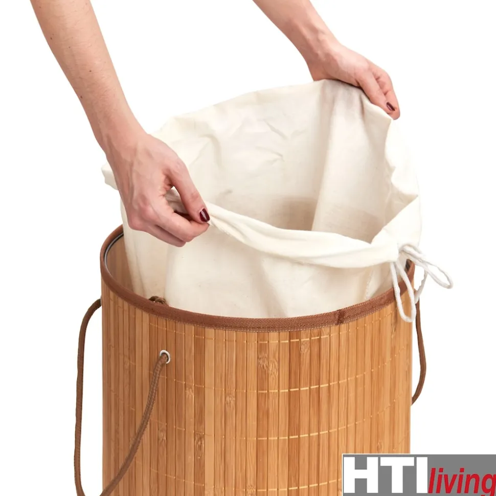 HTI-Living Wäschesammler rund Bambus