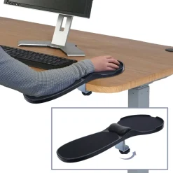 2in1 Armauflage mit Mauspad MCW-N76, Tisch-/Armlehnen-Mousepad Gelenkstütze Handgelenkkissen ergonomisch 90° verstellbar