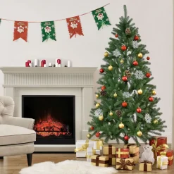 Juskys Weihnachtsbaum Talvi 180 cm hoch – künstlicher Tannenbaum aus PE-Kunststoff mit Metallständer