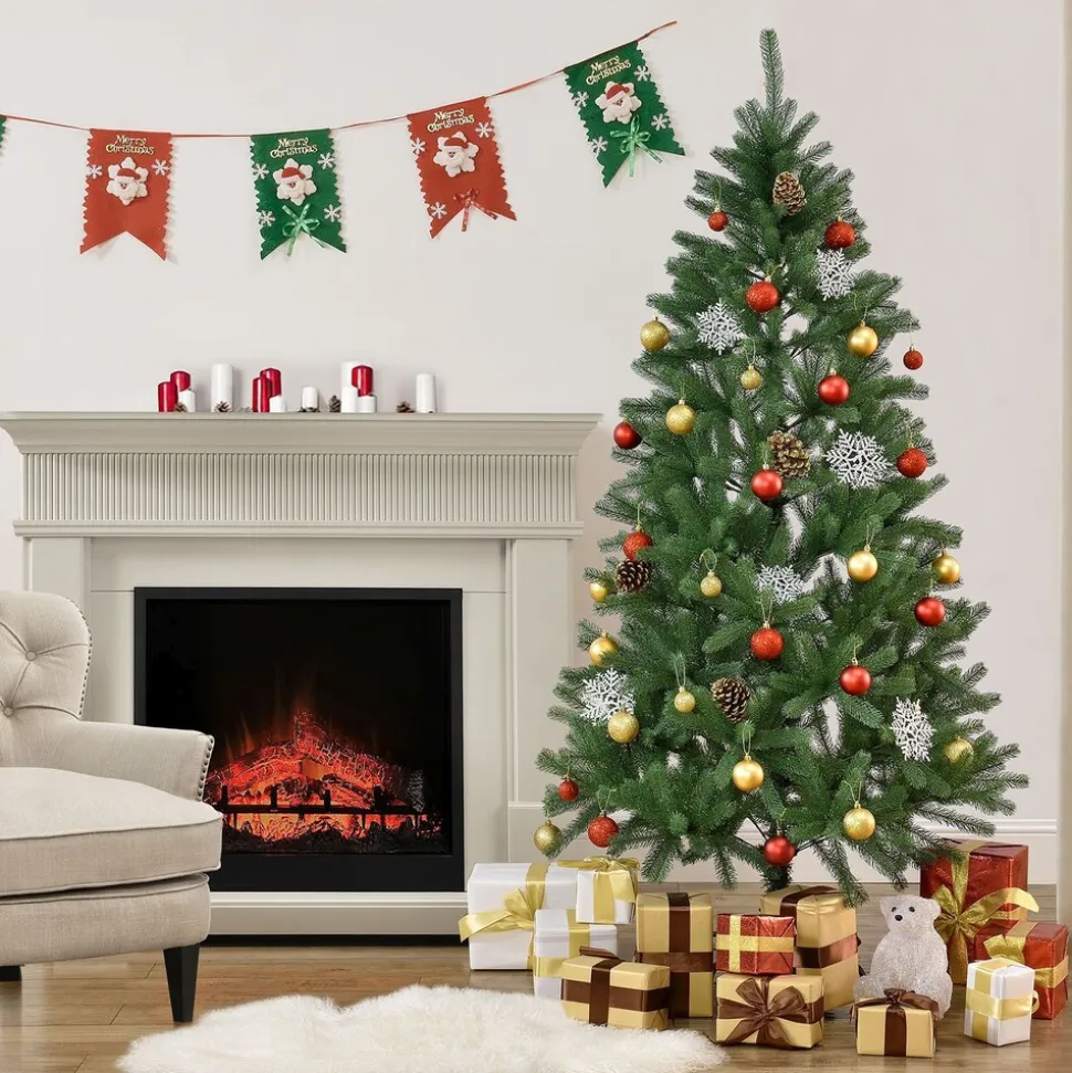 Juskys Weihnachtsbaum Talvi 180 cm hoch – künstlicher Tannenbaum aus PE-Kunststoff mit Metallständer