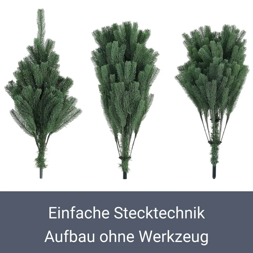 Juskys Weihnachtsbaum Talvi 180 cm hoch – künstlicher Tannenbaum aus PE-Kunststoff mit Metallständer