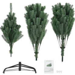 Juskys Weihnachtsbaum Talvi 180 cm hoch – künstlicher Tannenbaum aus PE-Kunststoff mit Metallständer
