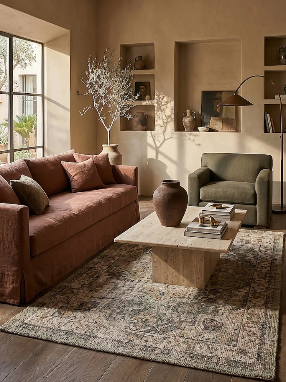 Jute-Teppich Orient Braun-Grün 120 x 170 cm - DEEPE | Kadima Design