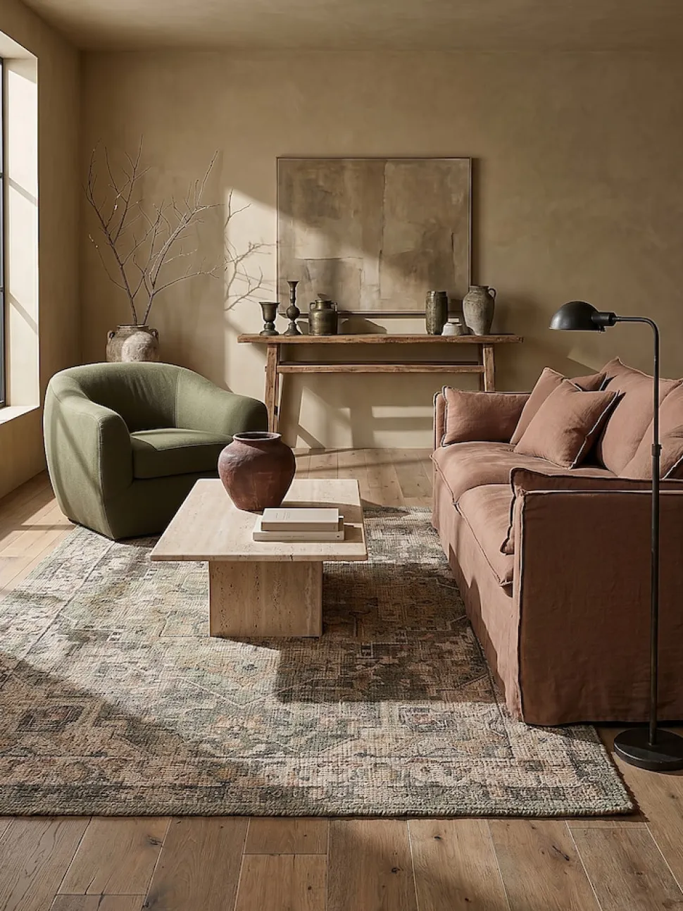 Jute-Teppich Orient Braun-Grün 120 x 170 cm - DEEPE | Kadima Design