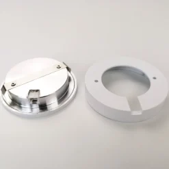 kalb | 3er Set LED Einbauspot Unterbauspot Aluminium Weiß 12VDC 3 Watt Warmweiß 6,3 cm Ø Einbaustrahler für Möbel inkl. Aufsatzring