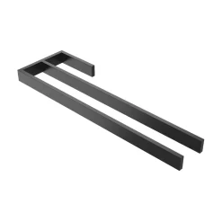 kalb | Handtuchhalter Jörn mit zwei Stangen für Waschtisch, schwarz, Aluminium, Länge: 400mm, Höhe: 25mm, Tiefe: 120mm
