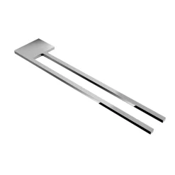 kalb | Handtuchhalter Slim mit zwei Stangen für Waschtisch, Chrom, Aluminium, Länge: 400mm, Höhe: 6mm, Tiefe: 80mm