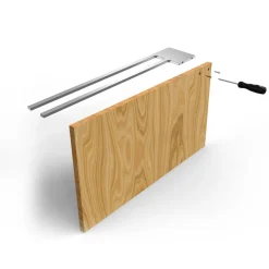 kalb | Handtuchhalter Slim mit zwei Stangen für Waschtisch, Chrom, Aluminium, Länge: 400mm, Höhe: 6mm, Tiefe: 80mm