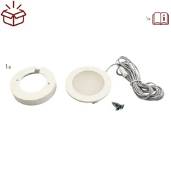 kalb | LED Einbauspot Unterbauspot Aluminium Weiß 12VDC 4 Watt Warmweiß 6,3cm Ø Einbaustrahler für Möbel inkl. Aufsatzring