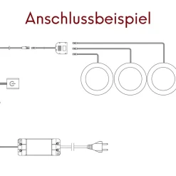 kalb | LED Einbauspot Unterbauspot Edelstahl gebürstet 12VDC 3 Watt Warmweiß 6,3 cm Ø Einbaustrahler für Möbel inkl. Aufsatzring