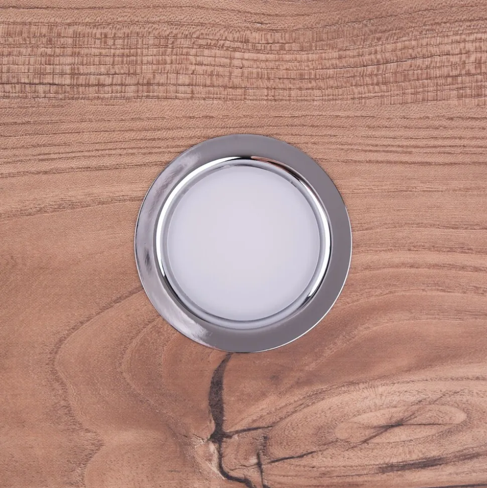 kalb | LED 12 VDC Einbauspot Einbaustrahler für Möbel, Metall-chrom mit ABS, 2W 3000k warmweiß