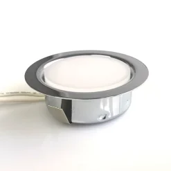 kalb | LED 12 VDC Einbauspot Einbaustrahler für Möbel, Metall-chrom mit ABS, 2W 3000k warmweiß