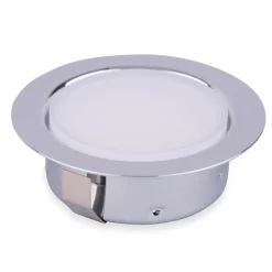 kalb | LED 12 VDC Einbauspot Einbaustrahler für Möbel, Metall-chrom mit ABS, 2W 3000k warmweiß