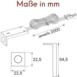 kalb | L-Schalter, Ein/Aus Dimmen, 200cm Ein- & Ausgangskabel, 12VDC, max. 3A