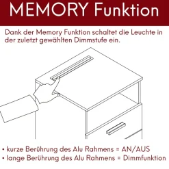 kalb | Mila - Nachtkonsole Nachttisch mit integriertem LED Licht, dimmbar Farbe: Eiche