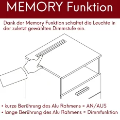 kalb | Mila - Nachtkonsole Nachttisch mit integriertem LED Licht, dimmbar Farbe: Eiche