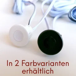 kalb | Minischalter - rund, schwarz, Ein/Aus, Dimmen, 200cm Ein- & Ausgangskabel LED-MINI weiß, 12VDC, max. 3A