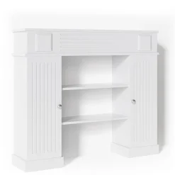 Kaminumrandung im Landhaus Stil mit Tür Umbau Rahmen Konsole 119,5x103 cm Weiß