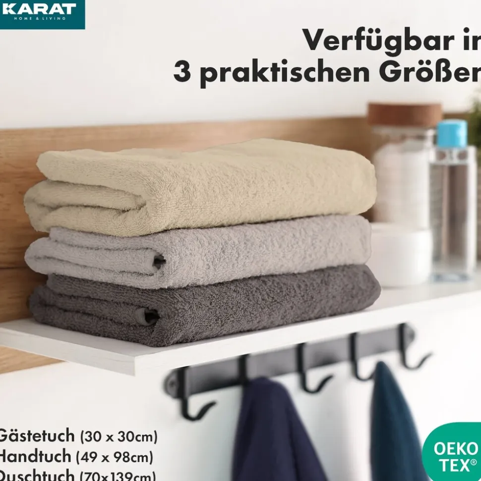Karat Homeliving Handtuch | Bay | Sanft, saugstark und vielseitig nutzbar | Beige