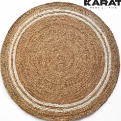 Karat homeliving Jute-Teppich Mumbai | Rund | Handgewebt | Aus Naturfasern