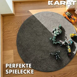 Karat homeliving Kinderspielteppich | Crocodile | Rund | Anthrazit