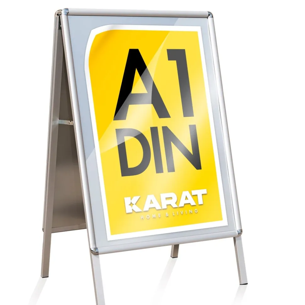 Karat homeliving Kundenstopper | Doppelseitig | Rahmen: 25 mm | Metallrückwand