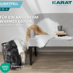 Karat homeliving Kunstfell Nelly | Flauschiges Dekofell | Ivory