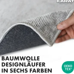Karat homeliving Teppich-Läufer auf Maß | Azade | Silber