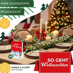 KESSER® Weihnachtsgirlande mit LED – 5m oder 10m, 100–200 LEDs, IP44, naturgrün, mit Schnee-Effekt je nach Modell, für Outdoor & Indoor, mit Fernbedienung & Weihnachtsdeko je nach Variante