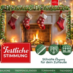KESSER® Weihnachtsgirlande mit LED – 5m oder 10m, 100–200 LEDs, IP44, naturgrün, mit Schnee-Effekt je nach Modell, für Outdoor & Indoor, mit Fernbedienung & Weihnachtsdeko je nach Variante