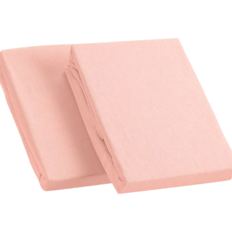 Kinzler Frottee Spannbetttuch im Doppelpack, rosa ca. 90 – 100 x 200 cm